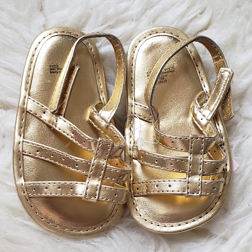 NWT First Impressions Baby Girl Gold Sandals
